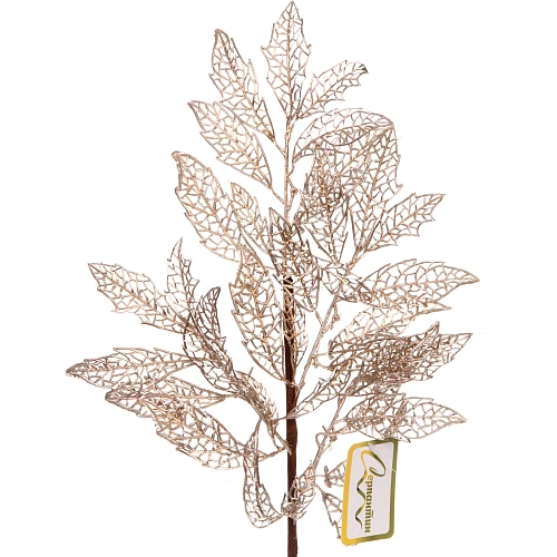 Ветка декоративная Зимние листья 70 см, Шампань_3