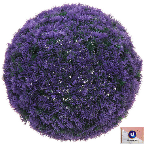 Искусственное растение шар "Самшит" цветы фиолетовые D-34см Ultramarine