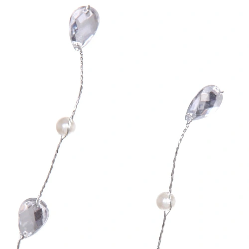 Ветка декоративная Сказочные кристаллы 65 см, Серебро_6