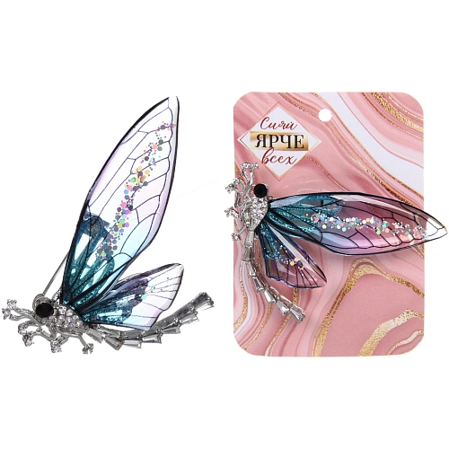 Брошь "KLEVER KS", Стрекоза, цвет как на фото, 6*4,7см (символ Перерождения)
