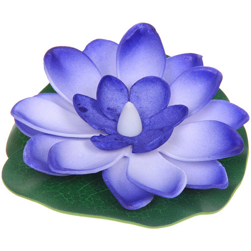 Растение водоплавающее Кувшинка d-10см с подсветкой от контакта с водой, фиолетовый_3