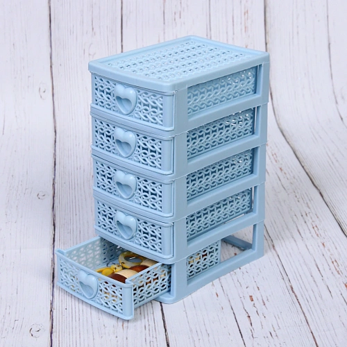 Комод малый ПАЛЕРМО, цвет голубой, 5 отделений, 13918,5см_3