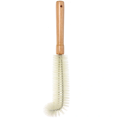 Ершик для мытья бутылок с деревянной ручкой 30 см двойной_4