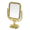 Зеркало настольное в пластиковой оправе "Версаль - Прямоугольник" цвет золото, двухстор, подст 10,5*10,5см, зер 11,5*15,5см, выс 23,5см