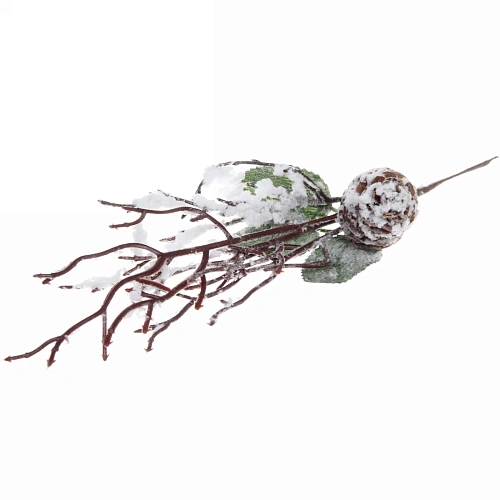 Ветка хвойная Снежная ветвь 35 см, Белый_4