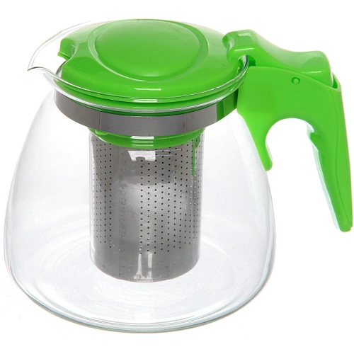 Чайник заварочный стеклянный 900мл Ассорти, микс цветов_3