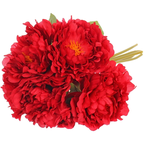 Искусственные цветы "Пионы" 28см букет 6 шт красные