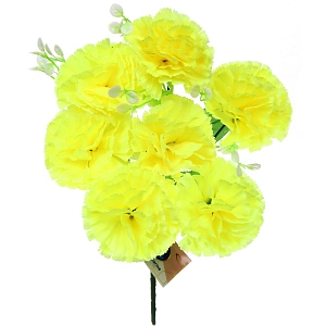 Искусственные цветы "Букет Гвоздик" 34см 7цветков желтые