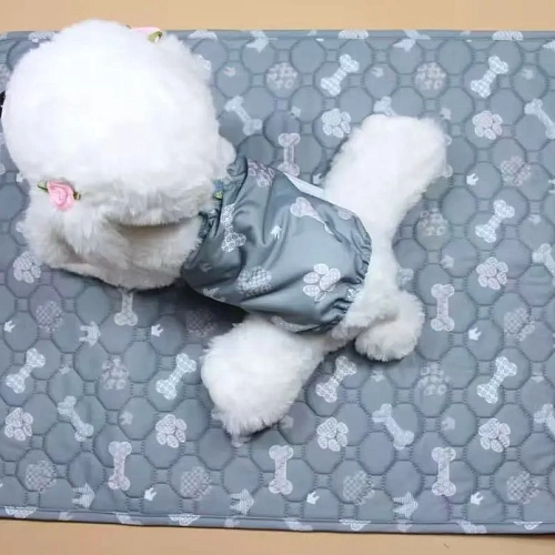 Пеленка непромокаемая многоразовая "ЧИСТЫЕ ЛАПКИ", цвет серый, 4-х слойная, 45*60см 