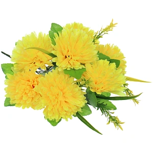 Искусственные цветы "Цветочная мелодия" Хризантемы 40см 7 цветков желтые