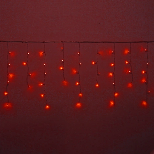 Гирлянда для улицы БАХРОМА ш3м* в40/60см 100 ламп LED, прозр. пров, 8 реж, IP-54, Красный (возможность соединения)