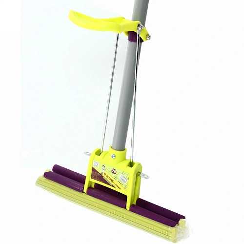 Швабра Селфи с губкой ПВА металлическая ручка 110 см(отжим один ролик) 207_3