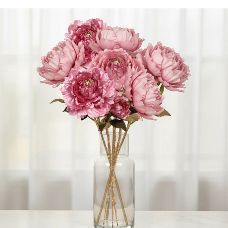 Букет Пионов 7шт "FLOWERS GLAMOUR" 60см розовые