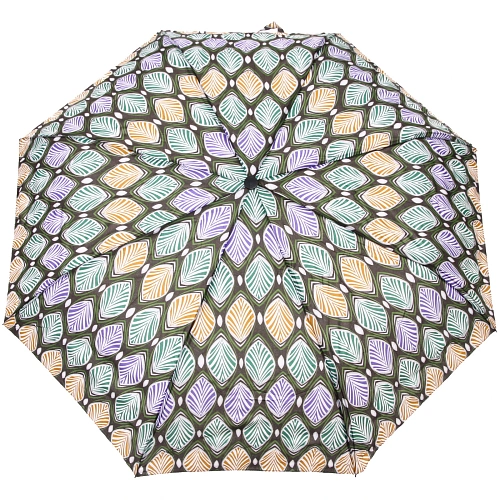 Зонт женский полуавтомат Ultramarine- Маниока, микс 6 цветов, 8 спиц, d-100см, длина в слож виде 28см, голубые цветы_30