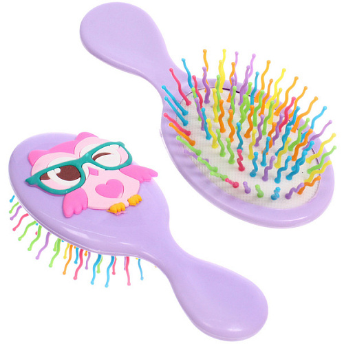 Расческа массажная детская МИЛА, сова, цвет фиолетовый, 145,5см (блистер)_5