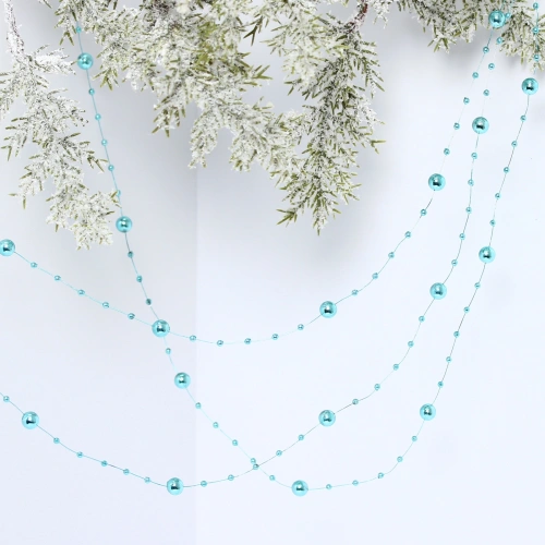 Бусы на ёлку 2м "Роса" d-7,5мм, Голубой