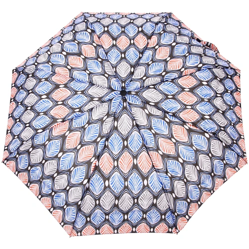 Зонт женский полуавтомат Ultramarine- Маниока, микс 6 цветов, 8 спиц, d-100см, длина в слож виде 28см, голубые цветы_15