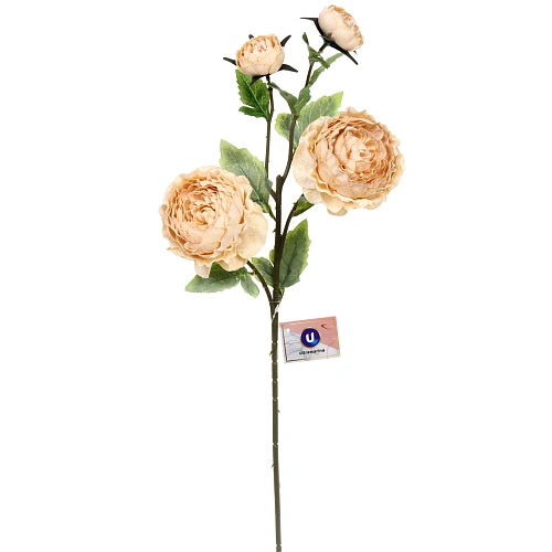 Искусственные цветы FLOWERS MAGIC 63см Пионы 4 цветка кремовые_2