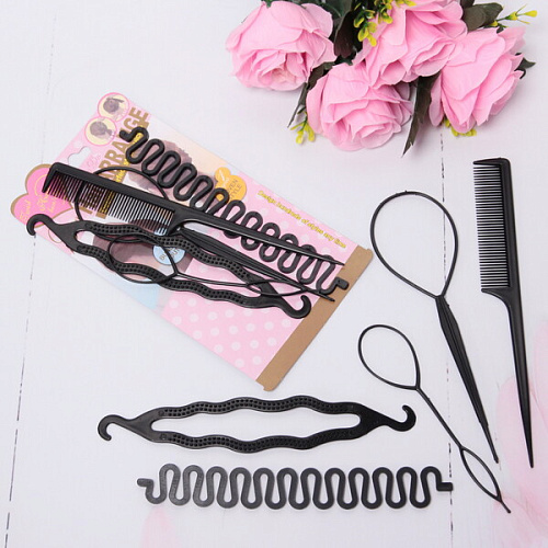 Набор для создания причёсок 4шт Styling, цвет черный, 2311,5см _4