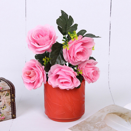 Ваза из пластика Ивет 1010см цвет коралловый_3