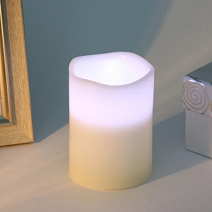 Сувенир с подсветкой "Свеча восковая - Звездная" 7,5*10 см - облита воском (работает от батареек 3 ААА)