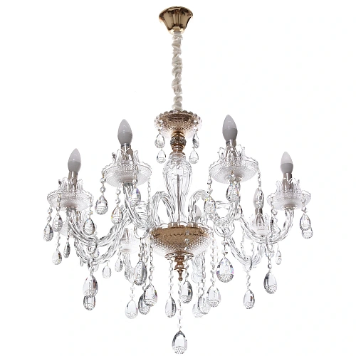 Люстра подвесная в стиле барокко Buon gusto 840Вт 25-S9040 со стеклянными основаниями_9