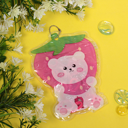 Резинки для волос 30шт (+-2 шт)Фантазия- Клубника, микс 4 цвета, с цепочкой,  1812,5см_3