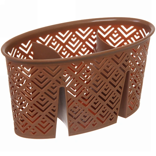 Подставка для столовых приборов пластиковая Ромбы 19910см 3секции_5