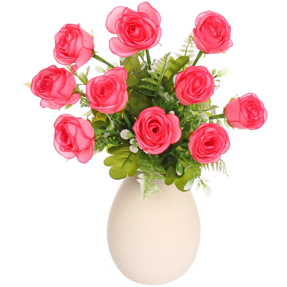 Искусственные цветы "Розовый букет" 42см 10 цветков темно-розовые