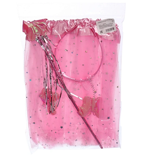 Карнавальный костюм Звездное небо (юбка, ободок, волшебная палочка), Розовый_5