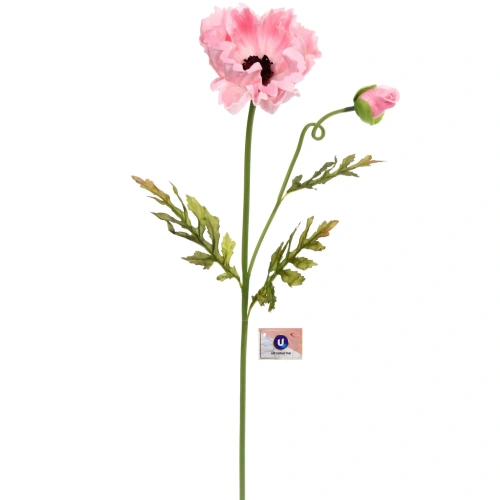 Цветок искусственный "Natur" 60см Мак розовый