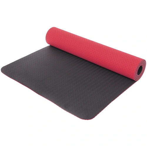 Коврик для йоги 6 мм 183х61 см Sports time перфорированный (ТРЕ), розовыйсерый_6