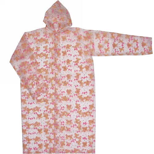 Дождевик-плащ 100 Мкрн 11065см Мишки с капюшоном и завязками, на кнопках, матовый ДоброСад_7