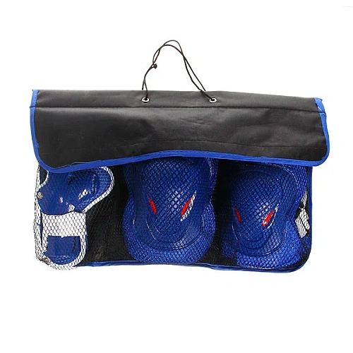 Защита комплект универсальный KL-228 (колени,локоть,кисть,7-12 лет) цвсиний в сумке_5