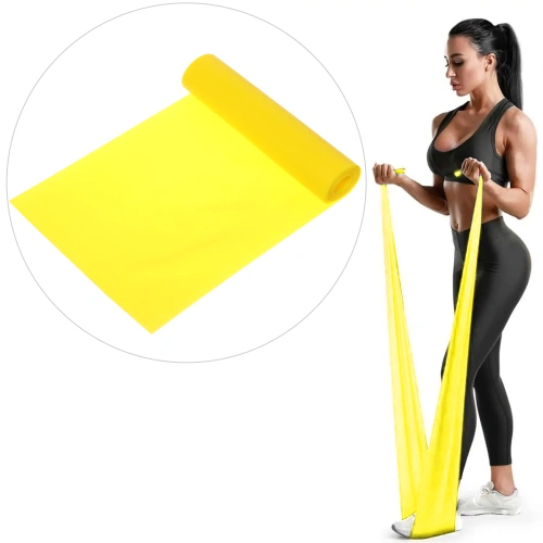 Лента для йоги и фитнеса 0,35 мм*15 см*2 м (туба). желтый