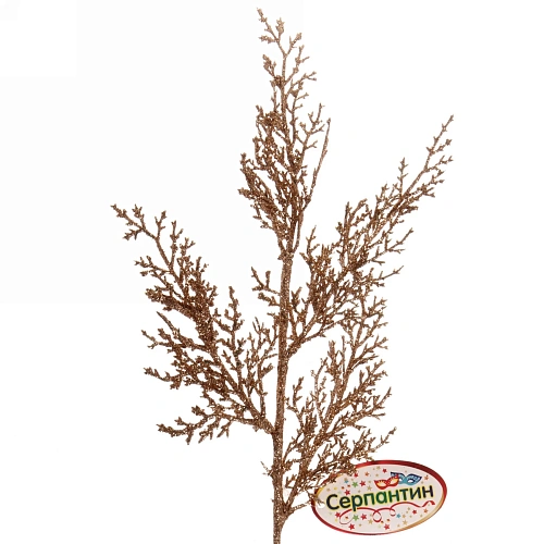 Ветка хвойная Морозный иней 50 см, Розовое золото_6