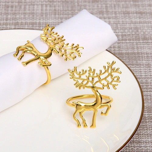 Набор колец для салфеток 2шт "`Олень", цвет золото