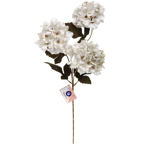 Искусственные цветы FLOWERS GLAMOUR 70см Гортензии 3 цветка белые_2