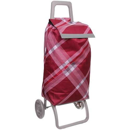 Тележка хозяйственная с сумкой (934030см, колеса 15см,грузоподъемность до 40 кг) бордовая_2