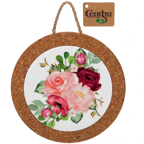 Подставка керамическая 19см "Розовый букет"