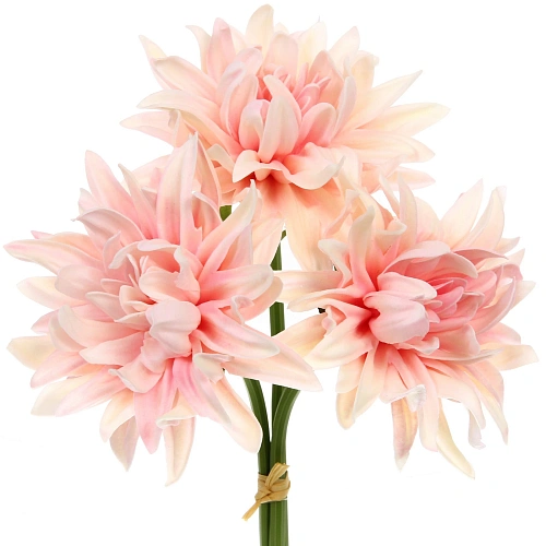 Цветы искусственные Natur 34см Хризантемы 3шт персиковые_3