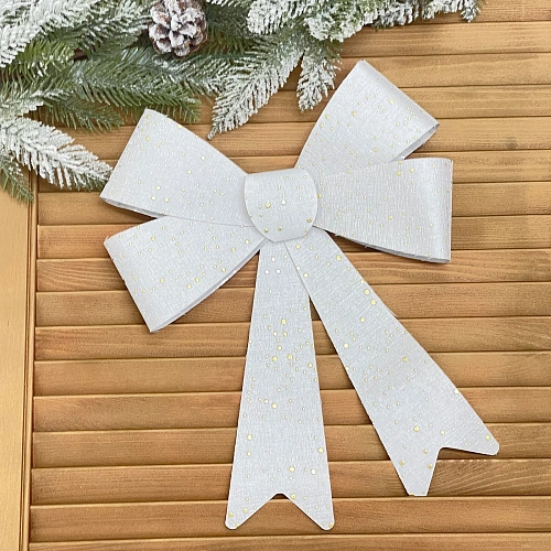 Бант на ёлку "Зимний переполох" 26*33 см, Серебро