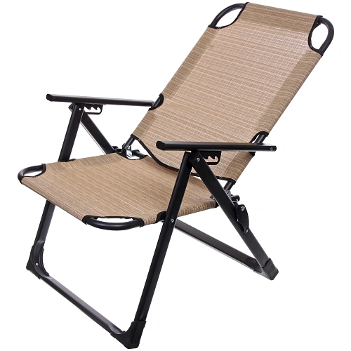 Кресло складное с подлокотниками Люкс, 6264100 см, беж+серый,3 положения_3