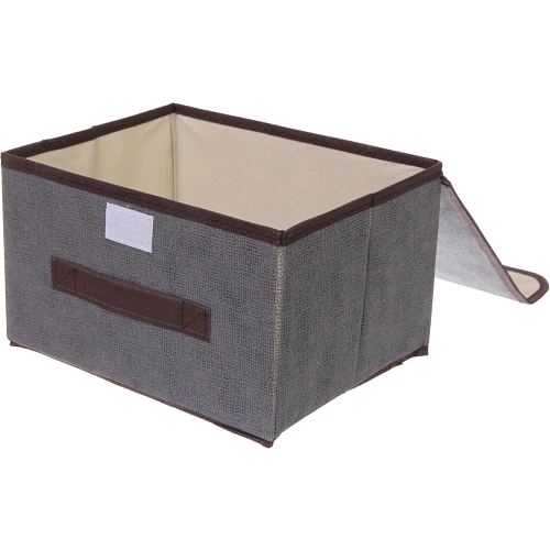 Короб - органайзер складной стеллажный для хранения вещей ДОМания, цвет серый, 262016см (лейбл)_3