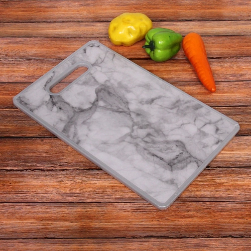 Доска разделочная пластиковая Stone 23371см Белый мрамор, прямоугольная_3