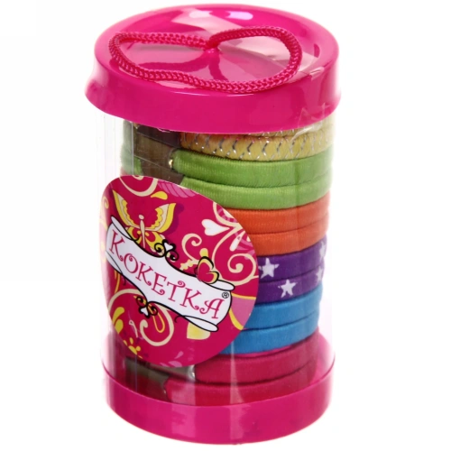 Резинки для волос в тубе 12шт "Кокетка - Забава", цвет микс