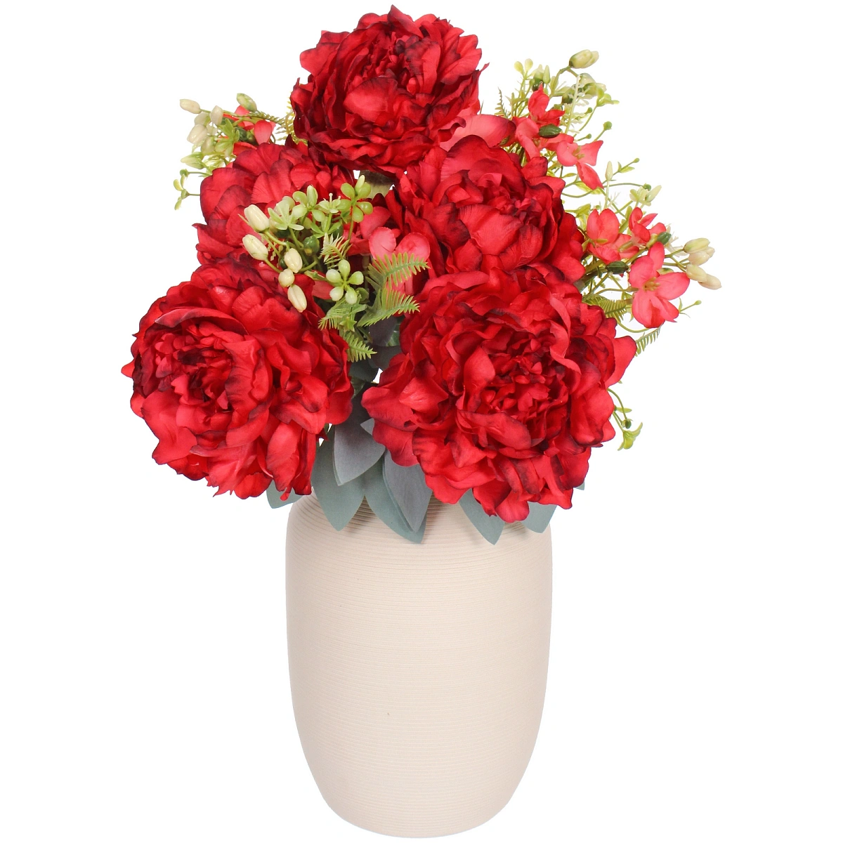 Искусственные цветы "Пионовое наслаждение" 46см 5 цветков красные