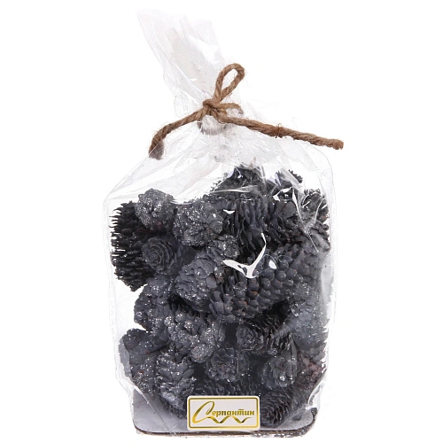 Композиция для декора "Сказочные шишки" 10*10*13 см (120 гр), графит