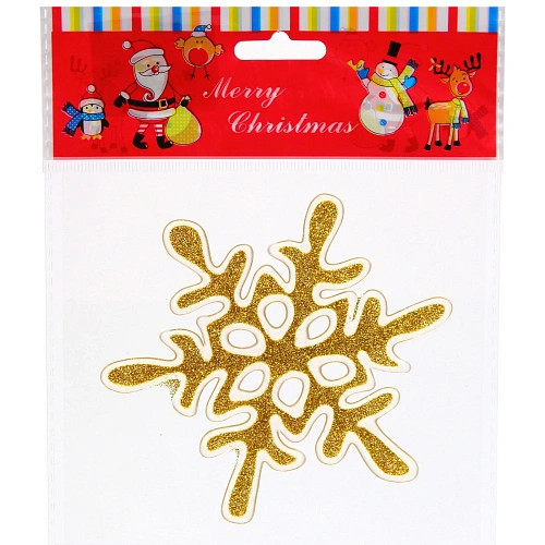 Наклейка  "Снежинка из сказки" 15*20, золото