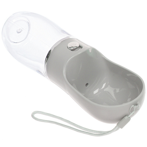 Поилка портативная прогулочная с кнопкой ЛЮБИМЫЙ БРО, цвет серый, 380мл (коробка)_4